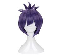 WELLHY Cosplay Wig Seraph of The End Lacus Welt Owari no Seraph Cosplay Wig Short Purple Synthetic Hair Wigs + Wig Cap for Coser
