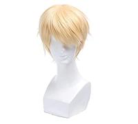 WELLHY Cosplay Wig Seraph of The end Mikaela Hyakuya Cosplay Wigs Blonde Short Straight Men Cosplay Wig Heat Resistant Synthetic Hair for Coser