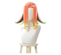 WELLHY Cosplay Wig Star Guardian Neeko Cosplay Wigs Short Mixed Color Game Cosplay Wig Heat Resistant Synthetic Hair Halloween for Coser