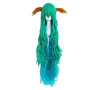 WELLHY Cosplay Wig Star Guardian Soraka Cosplay Wig 120cm Long Green Blue Heat Resistant Synthetic Hair Wig + Wig Cap for Coser