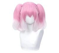WELLHY Cosplay Wig Talentless Nana Hiiragi Cosplay Wig Gradient Pink Wigs with Twin Ponytails Heat Resistant Synthetic Hair Halloween for Coser