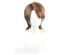 WELLHY Cosplay Wig The Final Season Attack on Jean Kirstein Short Layered Brown Gray Mixed Heat Resistant Synthetic Hair Cosplay Wig +Wig Cap for Coser