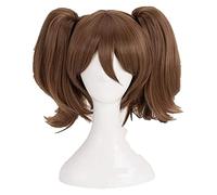 WELLHY Cosplay Wig The Seven Deadly Sins Cosplay Wigs Brown Double Removable Clip Ponytails Heat Resistant Synthetic Hair Wig + Wig Cap for Coser