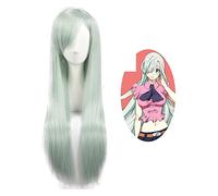 WELLHY Cosplay Wig The Seven Deadly Sins Elizabeth Liones Cosplay Wig Light White Green Wig for Women Synthetic Hair + Wig Cap Cosplay Accessory for Coser
