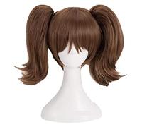 WELLHY Cosplay Wig The Seven Deadly Sins Wigs Brown Double Removable Clip Ponytails Heat Resistant Synthetic Hair Cosplay Wig + Wig Cap for Coser