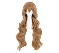 WELLHY Cosplay Wig Tiger Dragon Toradora! Aisaka Taiga Cosplay Wigs 80cm Long Linen Brown Wavy Heat Resistant Synthetic Hair Wig + Wig Cap for Coser