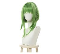 WELLHY Cosplay Wig Toilet-Bound Hanako-kun Nanamine Sakura Cosplay Wig Short Green Braided Cosplay Wigs Heat Resistant Synthetic Hair for Coser