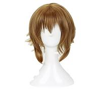 WELLHY Cosplay Wig Tokyo Ghoul Fueguchi Hinami Cosplay Wigs Short Styled Straight Brown Heat Resistant Synthetic Hair Wig + Wig Cap for Coser