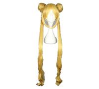 WELLHY Cosplay Wig Tsukino Usagi 100cm Long Blonde Yellow Heat Resistant Synthetic Hair Cosplay Wig + Wig Cap for Coser