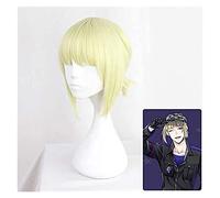 WELLHY Cosplay Wig Twisted-Wonderland Rook Hunt Cosplay Wigs Light Golden Short Heat Resistant Synthetic Hair for Carnival Halloween Party for Coser