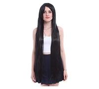 WELLHY Cosplay Wig Women 100cm Cosplay Wigs Long Straight Black High Temperature Fiber Synthetic Hair Perucas Cosplay Wig for Coser