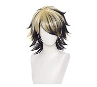 WELLHY Cosplay Wig Women Anime Cosplay Costume Wig Tokyo Revengers Wig Kazutora Hanemiya Wig Black Gradient Yellow Short Hair with Free Wig Cap for Halloween Party Carnival Nightlife Concerts Wedding