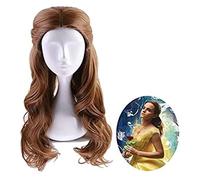 WELLHY Cosplay Wig Women Long Wavy Synthetic Hair Beauty and The Beast Princess Belle Wig Cosplay Costume Halloween Party Role Play Wigs for Coser