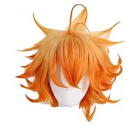 WELLHY Cosplay Wig Yakusoku no Neverland The Promised Neverland Emma Cosplay Wig Short Orange Heat Resistant Synthetic Hair Wig + Wig Cap for Coser