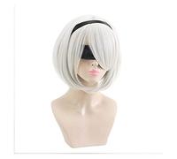 WELLHY Cosplay Wig Yorha No.2 Type B Wig Cosplay Wig NieR:Automata 2B 2E Costume Play Wigs Costumes Hair for Coser