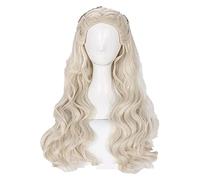 WELLHY Daenerys Targaryen Cosplay Wig Long Wavy Dragon of Mother Heat Resistant Synthetic Hair Wig + Wig Cap Coser Wig