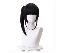 WELLHY Devil's Blade Blade Chestnut Blossom Natural Black Long Horned Short Hair Horsetail Cosplay Wig Coser Wig