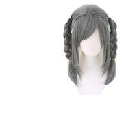 WELLHY Double Braided Dark Grey Synthetic Cosplay Wig for Halloween Costume Party Peko Pekoyama Coser Wig