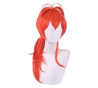 WELLHY Game Genshin Impact Project Orange Red Wig Diluc Ragnvindr Cosplay Wig Role Play Powder 60cm Coser Wig