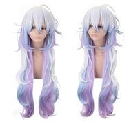 WELLHY Merlin Wig FGO Fate Grand Order Anime Cosplay Wig Cosplay Comic-Con Halloween Party Carnival Adult Men and Women Anime Fans Gift (Silver Purple Long Hair Wig) KEEBON Coser Wig