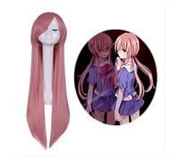 WELLHY My Wife Yu NAI Smoke Pink Oblique Bangs Long Straight Hair Animation Cosplay Wig Coser Wig