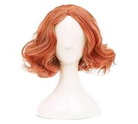 WELLHY Persona 5 Cosplay Wig Orange Layered Curly Short Hair for Haru Okumura Role Play Halloween Wigs with Wig Cap Coser Wig