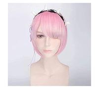 WELLHY Rem Cosplay Wig Re:Zero Starting Life in Another World Blue & Pink Costume Head Accessories Cosplay Halloween Blue Only Wig KEEBON (Color : Pink One Set) Coser Wig (Color : Blue Only Wig) (Col