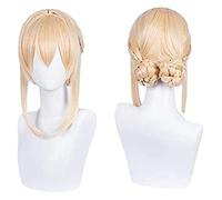 WELLHY Violet Evergarden Cosplay Wig Anime Violet Evergarden Short Straight Wigs with Bangs Cosplay Accessories for Women Girls with Wig Cap Beauty Coser Wig