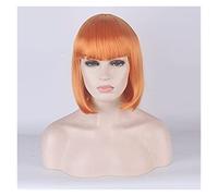 WELLHY Wig for Halloween Fashion Christmas Party Dress Up Wig Cosplay Wig Nightclub Girl Female Short Hair Bob Head Color Bobo Headgear Color:713-14 (Orange) Coser Wig
