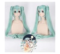 WELLHY Wig for Halloween Fashion Christmas Party Dress Up Wig Miku Senbon Sakura Hatsune Snow Hatsune Sakura Hatsune Albino Hatsune Kamomori Sanae Cosplay Wig Color: Cy120-6 (Light Blue Hatsune) Coser