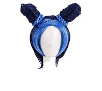 WELLHY Wig for Jojos Bizarre Adventure Golden Wind Jolyne Cujoh Kujo Cosplay Wig Buns Braids Heat Resistant Synthetic Hair Wig + Wig Cap GreenWig Coser Wig (Color : RedWig) (Color : Bluewig)
