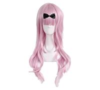 WELLHY Wig for Kaguya-sama: Love is War Chika Fujiwara Cosplay Wig 55cm Long Cherry Pink Heat Resistant Synthetic Hair Wig + Wig Cap WigandHairpin Coser Wig (Color : WigandHairpin) (Color : Wigandhai