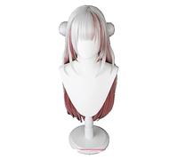 WELLHY Wig for Youtuber Hoive VTuber Nakiri Ayame Silver Cosplay Wig Heat Resistant Synthetic Cosplay Hair Nakiri Ayame OneSize WIGONLY Coser Wig (Color : WIGONLY) (Color : Wigwithbuns)