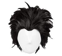 WELLHY Yuri!!! on Ice Yuuri Katsuki Yuri Cosplay Wigs Short Black Heat Resistant Synthetic Hair Wig + Wig Cap Coser Wig