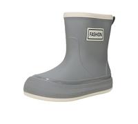 Wellies Boots for Womens Lightweight Waterproof Rain Boots Anti-Slip Sole Wide Walking Festivals Shoes Ankle Ladies Wellies Slip On Garden Shoes Short Chelsea Booties Size 5.5 Grey