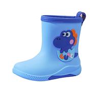 Wellies for Boys Girls Childrens Toddler Welly Waterproof Rain Boots Wellingtons Animal Cartoon Pattern Outdoor Playing Boot Toddler/Little Kid/Big Kid Blue