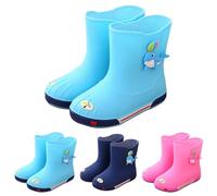 Wellies for Kids Girls Boys Wellington Boots Waterproof Rainboots Welly Shoes Wellingtons Non-Slip Unisex Children Toddler/Little/Big Kid Wellies Rubber Rain Shoes Sky Blue Footwear UK 13.5