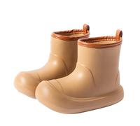 Wellies for Kids Solid Color Insulated Waterproof Walking Rain Boots Non-Slip Sole Outdoor Wellington Unisex Boots Rubber Sole Comfortable Flat Casual Shoes Khaki