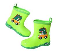 Wellies for Kids Unisex Children Easy-on Waterproof Non-Slip Rubber Rain Shoes Outdoors Outdoor Playing Boot Toddler/Little Kid/Big Kid Green