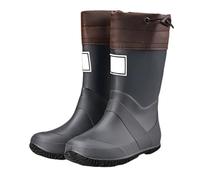 Wellies Kids Versatile Wellington Boots Foldable Waterproof Boots Princess Style Galoshes Water Shoes Durable PVC Construction Muddy Puddles Rainy Days Outdoor Play Dark Gray