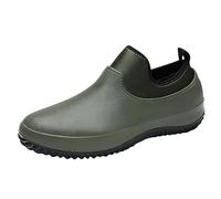 Wellies Men Rain Shoes Eva Slip Work Shoes for Dining Car Washing Low Top Kitchen Utility Waterproof Farming Men Wellington Boots Traditional Outdoor Boots for UK (Green, 8)