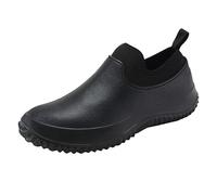 Wellies Men Rain Shoes Eva Slip Work Shoes for Dining Car Washing Low Top Kitchen Utility Waterproof Farming Men Wellington Boots Traditional Outdoor Boots for UK (Black, 7)