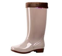 Wellies Women Wide Calf Waterproof Womens Boots Gardening Shoes Walking Boot for Men Women's Spring Summer Autumn and Winter High Top Plus Velvet Cotton Removable and Washable Outdoor Fashion Work Fis