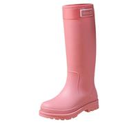 Wellies Women Wide Calf Waterproof Womens Boots Ladies Garden Shoes Recycled Tire Boots Women's Heel Fashion Long Rain Non Slip High Top Rain Birds (Pink,3.5)