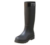 Wellies Women Wide Calf Waterproof Womens Boots Ladies Garden Shoes Recycled Tire Boots Women's Heel Fashion Long Rain Non Slip High Top Rain Birds (Black,4.5)