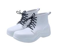 Wellies Women Wide Calf Womens Waterproof Boots Ladies Garden Shoes Mens Winter Boot Four Fashion Non Slip Short Tube Rain Boots Water Women Rain Under 20 (White,5)
