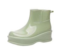 Wellies Womens Waterproof Boots Gardening Shoes Women Huntress Gloss Boots Men's and Women's Couple Fashion Rain Non Slip Wear Rain Shoes for Outdoor Work Fishing Travel for Colorful(Green,6)