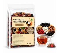 WELLIFY Ginseng Tea Bags (25 Bags X 10g) | 250g Traditional Herbal Infusion - Specially Formulated with Goji Berries, Red Dates, and Mulberries | Caffeine-Free Natural Blend