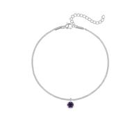 Wellike Women Anklets Waterproof Silver Birthstone Bling Chain Adjustable Silver Plated Stainless Steel Anklet Jewelry No Tarnish, Large, Stainless Steel, Cubic Zirconia