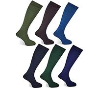 Wellington Boot Socks Mega_JumbleSale® Mens, Wellies Cushioned Sole Welly Boots Warm Long Liners Easy Grip Long Hose Length (UK: 7-12, 3 PAIRS Assorted)